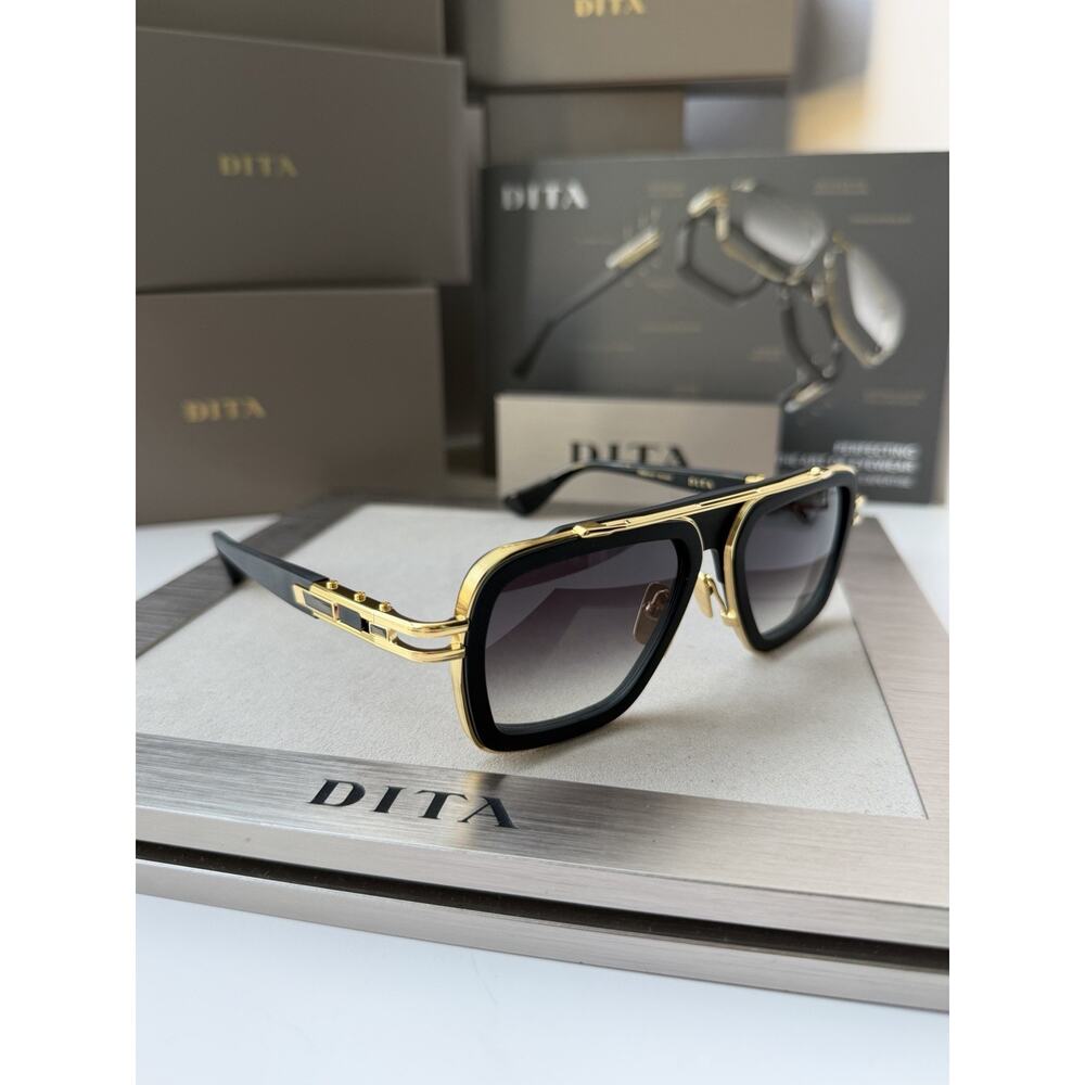 DITA LXN-EVO DTS403-A-01 MATTE BLACK GOLD GRAY GRADIENT SUNGLASSES AUTHENTIC - Picture 4 of 13